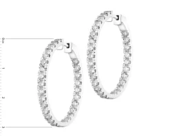 Kolczyki z białego złota z brylantami laboratoryjnymi - koła - 3,00 ct - próba 750