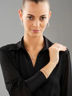 Kolczyki z białego złota z brylantami laboratoryjnymi - koła - 3,00 ct - próba 750