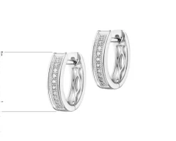 Kolczyki z białego złota z diamentami - koła - 0,06 ct - próba 585