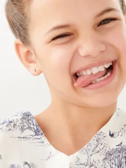 Kolczyki z białego złota z brylantami - 0,08 ct - próba 585