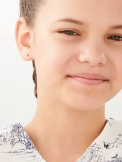 Kolczyki z białego złota z brylantami - 0,08 ct - próba 585