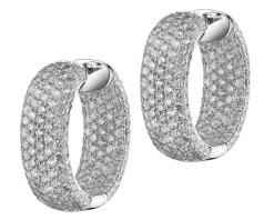 Kolczyki z białego złota z brylantami - koła - 3,62 ct - próba 750