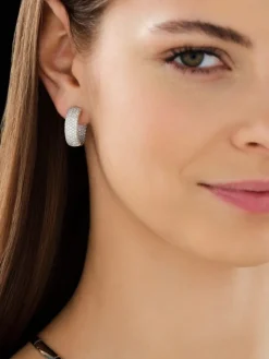 Kolczyki z białego złota z brylantami - koła - 3,62 ct - próba 750