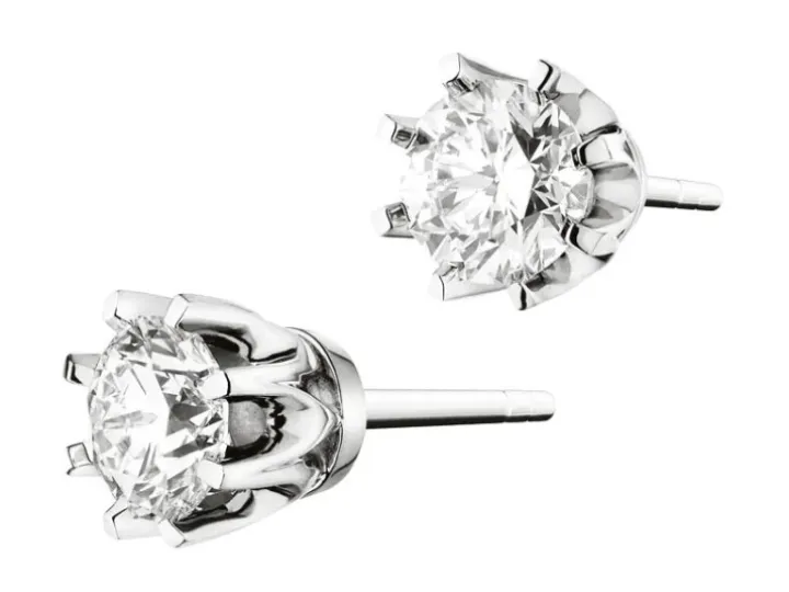 Kolczyki z białego złota z brylantami – SI2/H - 1,00 ct - próba 585