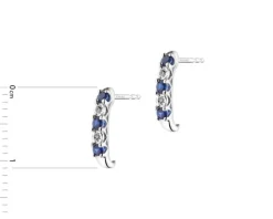 Kolczyki z białego złota z diamentami i szafirami - próba 375