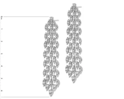 Kolczyki z białego złota z brylantami - 5,46 ct - próba 750