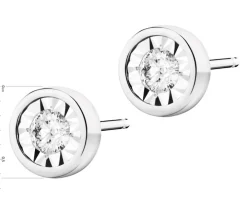 Kolczyki z białego złota z brylantami - 0,20 ct - próba 585