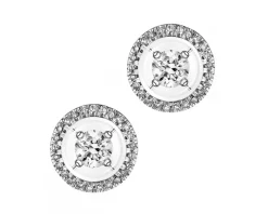 Kolczyki z białego złota z diamentami - koła - 0,33 ct - próba 750