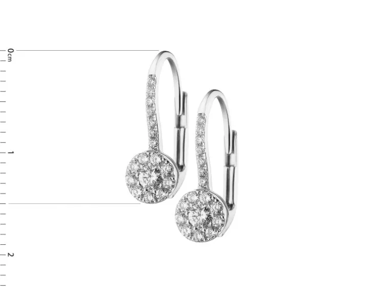 Kolczyki z białego złota z brylantami - 0,32 ct - próba 585