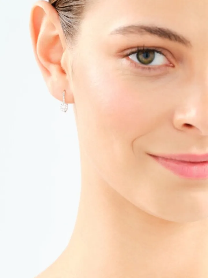 Kolczyki z białego złota z brylantami - 0,32 ct - próba 585