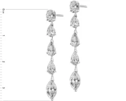 Kolczyki z białego złota z diamentami - 3,09 ct - próba 750