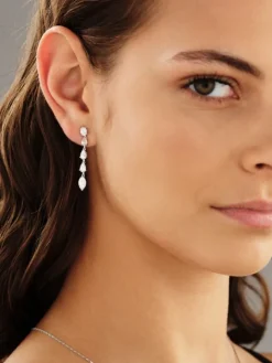 Kolczyki z białego złota z diamentami - 3,09 ct - próba 750