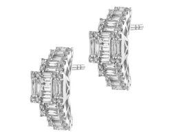 Kolczyki z białego złota z diamentami - 1,54 ct - próba 750