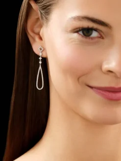 Kolczyki z białego złota z brylantami - 0,83 ct - próba 585