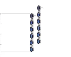 Kolczyki z białego złota z brylantami i szafirami - próba 585