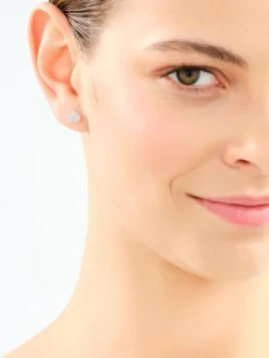 Kolczyki z białego złota z diamentami - 0,24 ct - próba 585