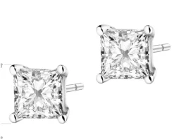 Kolczyki z białego złota z diamentami laboratoryjnymi - 0,62 ct - próba 585