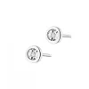 Kolczyki z białego złota z diamentami - 0,02 ct - próba 375