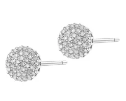 Kolczyki z białego złota z diamentami - 0,20 ct - próba 585