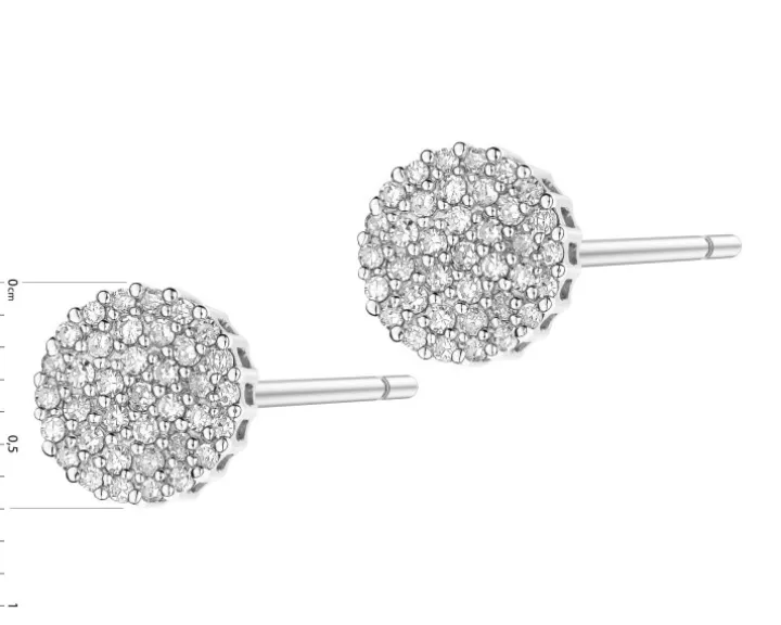 Kolczyki z białego złota z diamentami - 0,20 ct - próba 585
