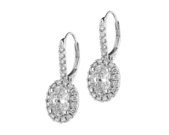 Kolczyki z białego złota z diamentami - VS2/H - 2,70 ct - próba 750