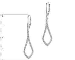 Kolczyki z białego złota z brylantami - 0,45 ct - próba 585