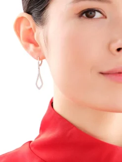 Kolczyki z białego złota z brylantami - 0,45 ct - próba 585