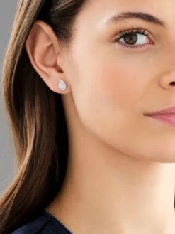 Kolczyki z białego złota z diamentami - SI2/H - 1,11 ct - próba 750