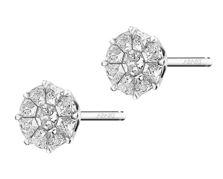 Kolczyki z białego złota z diamentami - 0,66 ct - próba 585