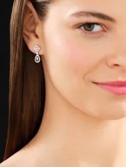 Kolczyki z białego złota z diamentami - 0,68 ct - próba 750