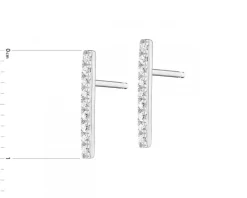Kolczyki z białego złota z diamentami - 0,05 ct - próba 375
