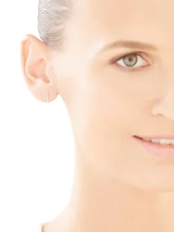 Kolczyki z białego złota z diamentami - 0,05 ct - próba 375