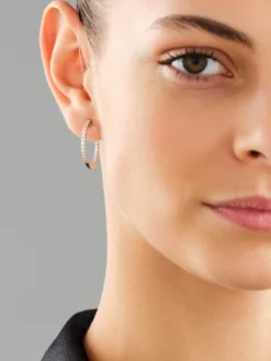 Kolczyki z białego złota z brylantami laboratoryjnymi - koła - 0,90 ct - próba 750