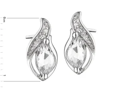 Kolczyki z białego złota z brylantami i topazami białymi - próba 375