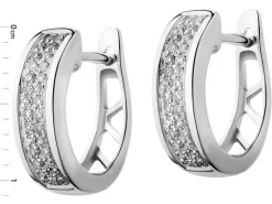 Kolczyki z białego złota z diamentami - koła - 0,10 ct - próba 375