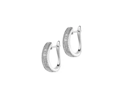 Kolczyki z białego złota z diamentami - koła - 0,89 ct - próba 585