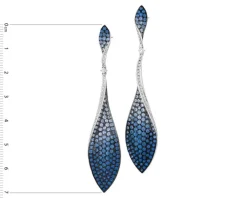 Kolczyki z białego złota z brylantami i szafirami - próba 585