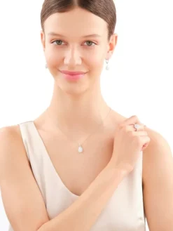 Kolczyki z białego złota z brylantami - 0,80 ct - próba 585