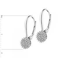 Kolczyki z białego złota z diamentami - 0,18 ct - próba 585