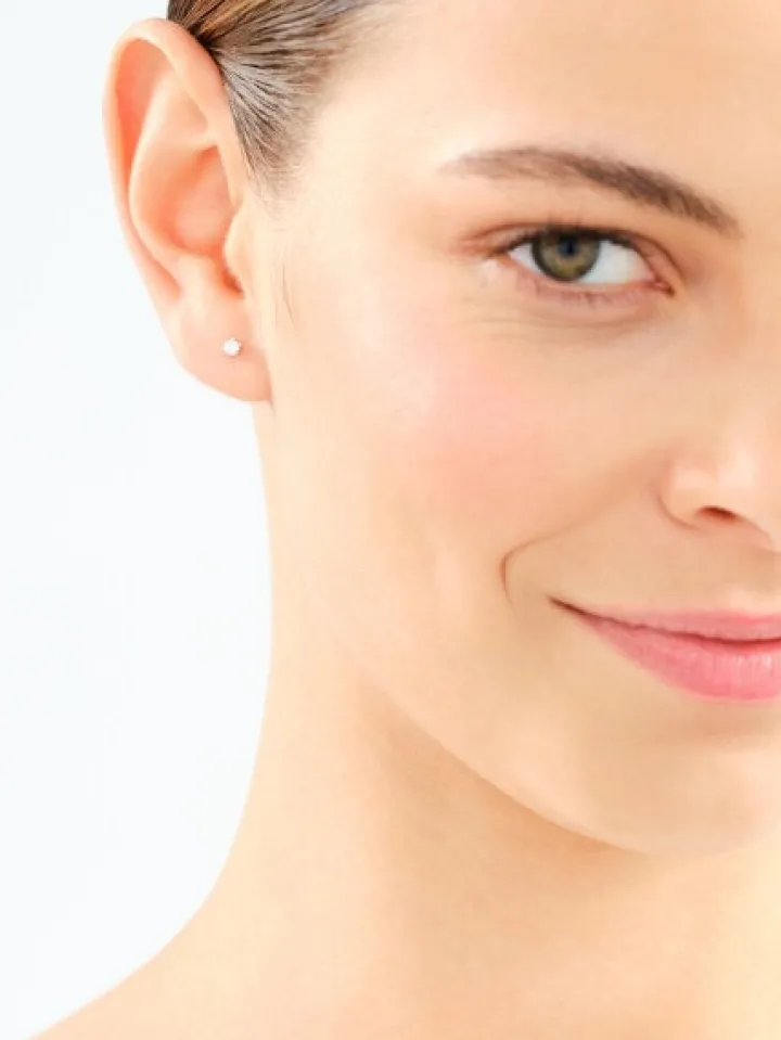 Kolczyki z białego złota z brylantami - 0,15 ct - próba 750