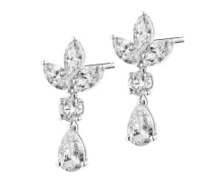 Kolczyki z białego złota z diamentami - 2,82 ct - próba 750