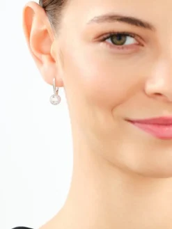 Kolczyki z białego złota z diamentami - 0,33 ct - próba 750