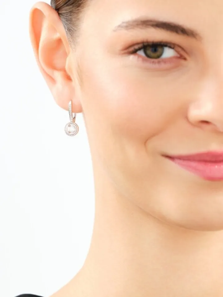 Kolczyki z białego złota z diamentami - 0,33 ct - próba 750