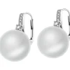 Kolczyki z białego złota z brylantami i perłami South Sea - próba 585