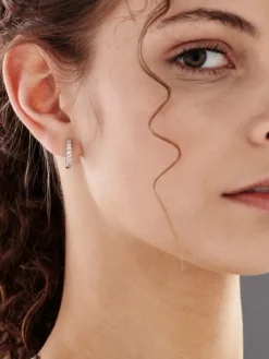 Kolczyki z białego złota z brylantami - koła - 0,50 ct - próba 585