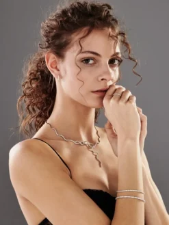 Kolczyki z białego złota z brylantami - koła - 0,50 ct - próba 585