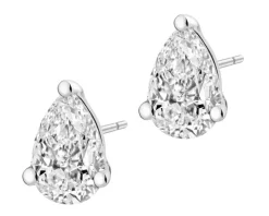 Kolczyki z białego złota z diamentami laboratoryjnymi - 0,81 ct - próba 585