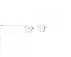 Kolczyki z białego złota z diamentami - motyle - 0,004 ct - próba 585