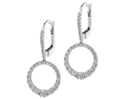 Kolczyki z białego złota z brylantami - 1,12 ct - próba 585