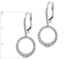 Kolczyki z białego złota z brylantami - 1,12 ct - próba 585